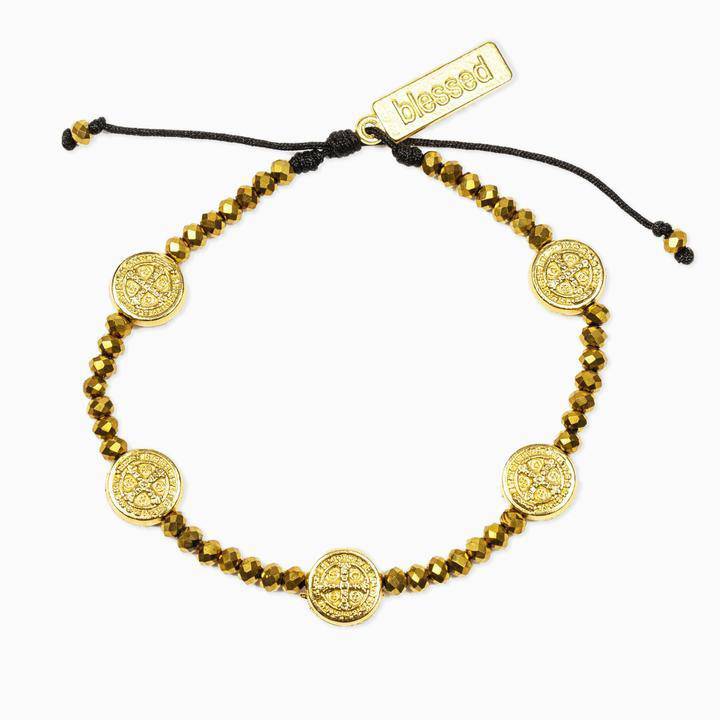 My Saint My Hero My Saint My Hero Gratitude Crystal Bracelet Gold Medals - Little Miss Muffin Children & Home