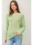 Lightweight Cotton Slub Sweater in apple mint