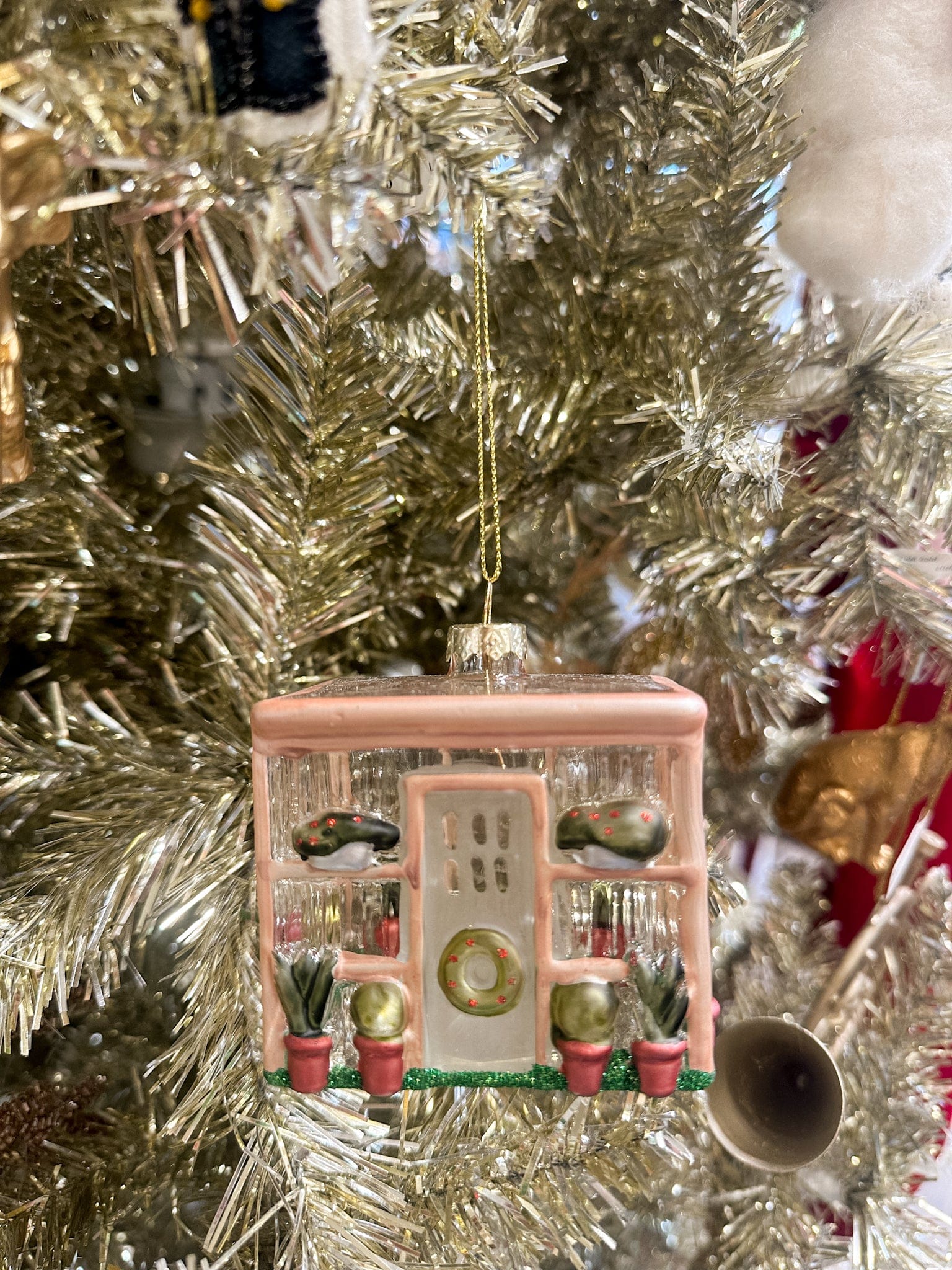 green house glass ornament 