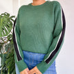 green knit sweater