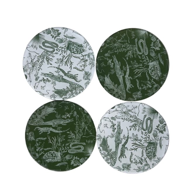 318 Art Co 318 Art Co Swamp Toile Double-Sided Acrylic Coaster 4pc Set - Little Miss Muffin Children & Home