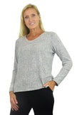 grey 3/4 sleeve top