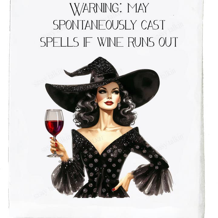 warning my cast spells halloween towel