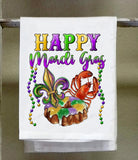 Sassy Talkin Sassy Talkin Happy Mardi Gras Dish Towel - Little Miss Muffin Children & Home