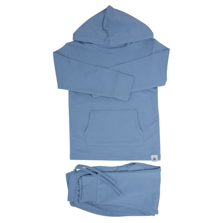 Sweet Bamboo Sweet Bamboo Hooded Jogger Set - Blue Fog French Terry - Little Miss Muffin Children & Home