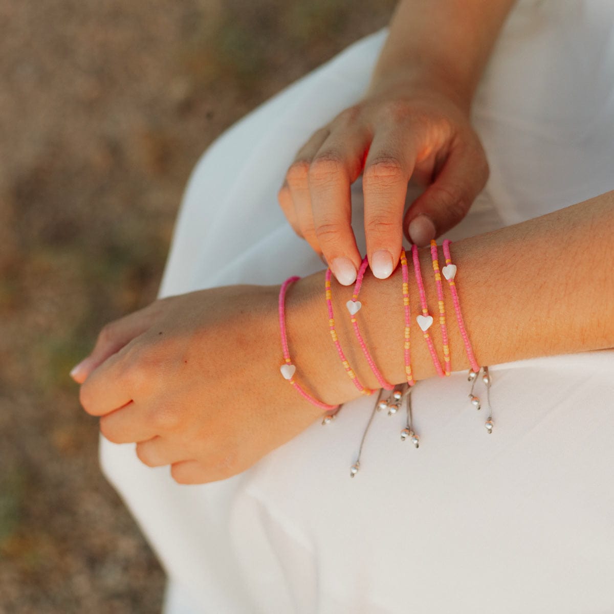 My Saint My Hero My Saint My Hero Pink/Orange Hope Bracelet with White Heart - Little Miss Muffin Children & Home