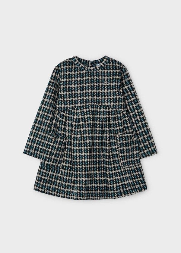 Mayoral Usa Inc Mayoral Houndstooth Dress in Bottle Green for Girls - Little Miss Muffin Children & Home