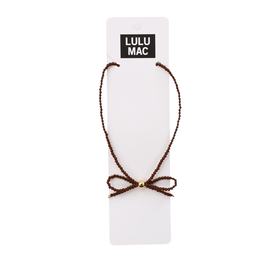Brown Bow Necklace by Girlie Girl Originals
