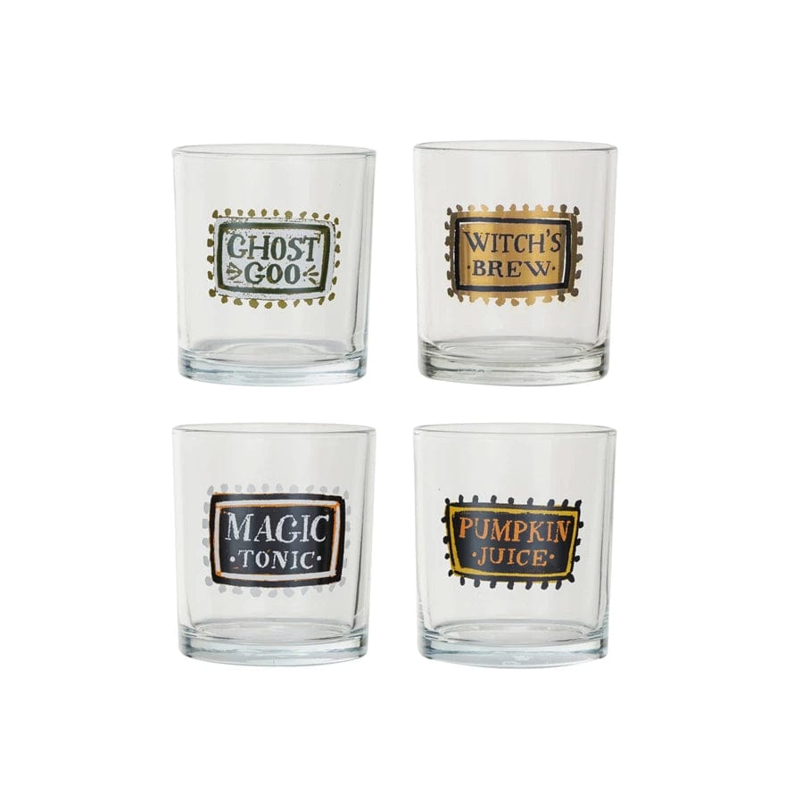 Creative Co-op Creative Co-op High Ball Glass with Halloween Saying, Available in 4 Styles - Little Miss Muffin Children & Home