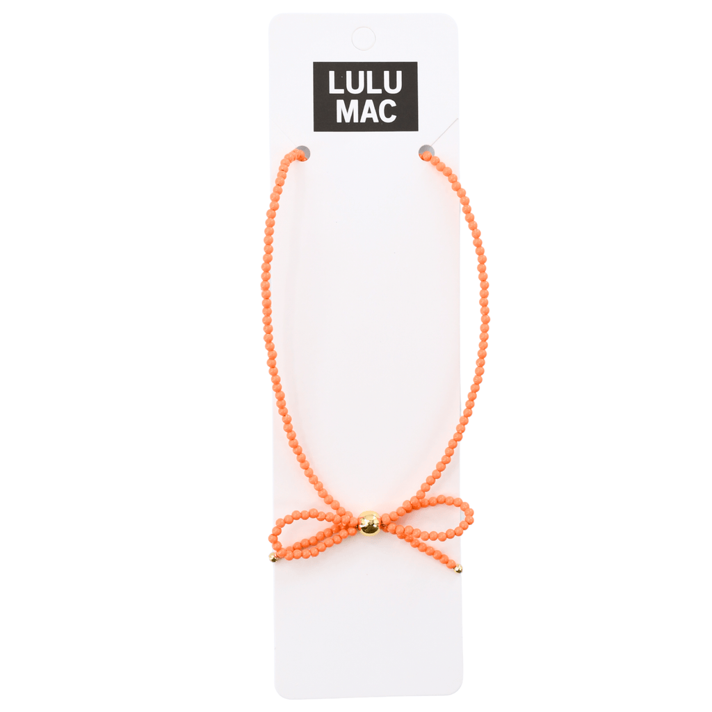 Orange Bow Necklace by Girlie Girl Originals