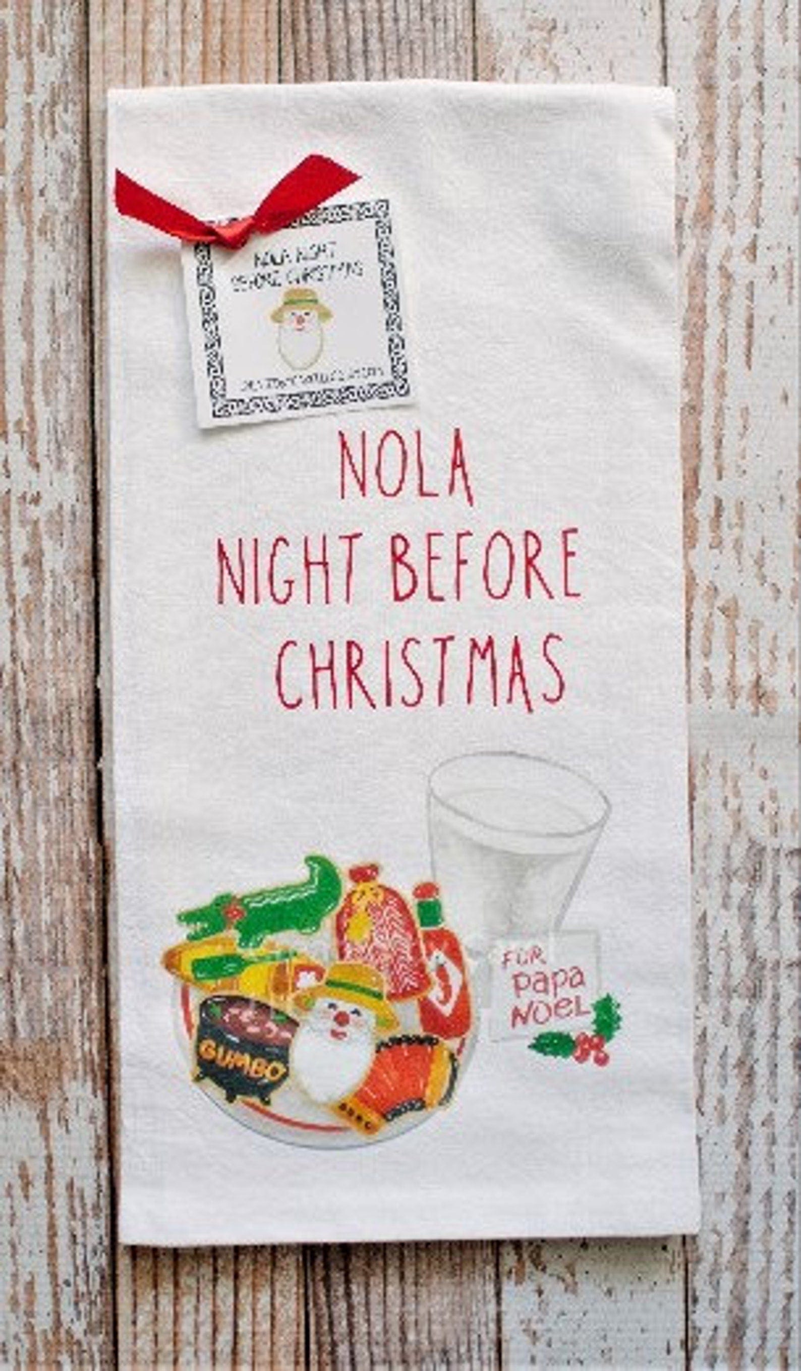 NOLA Night Before Christmas Cookies & Milk Towel