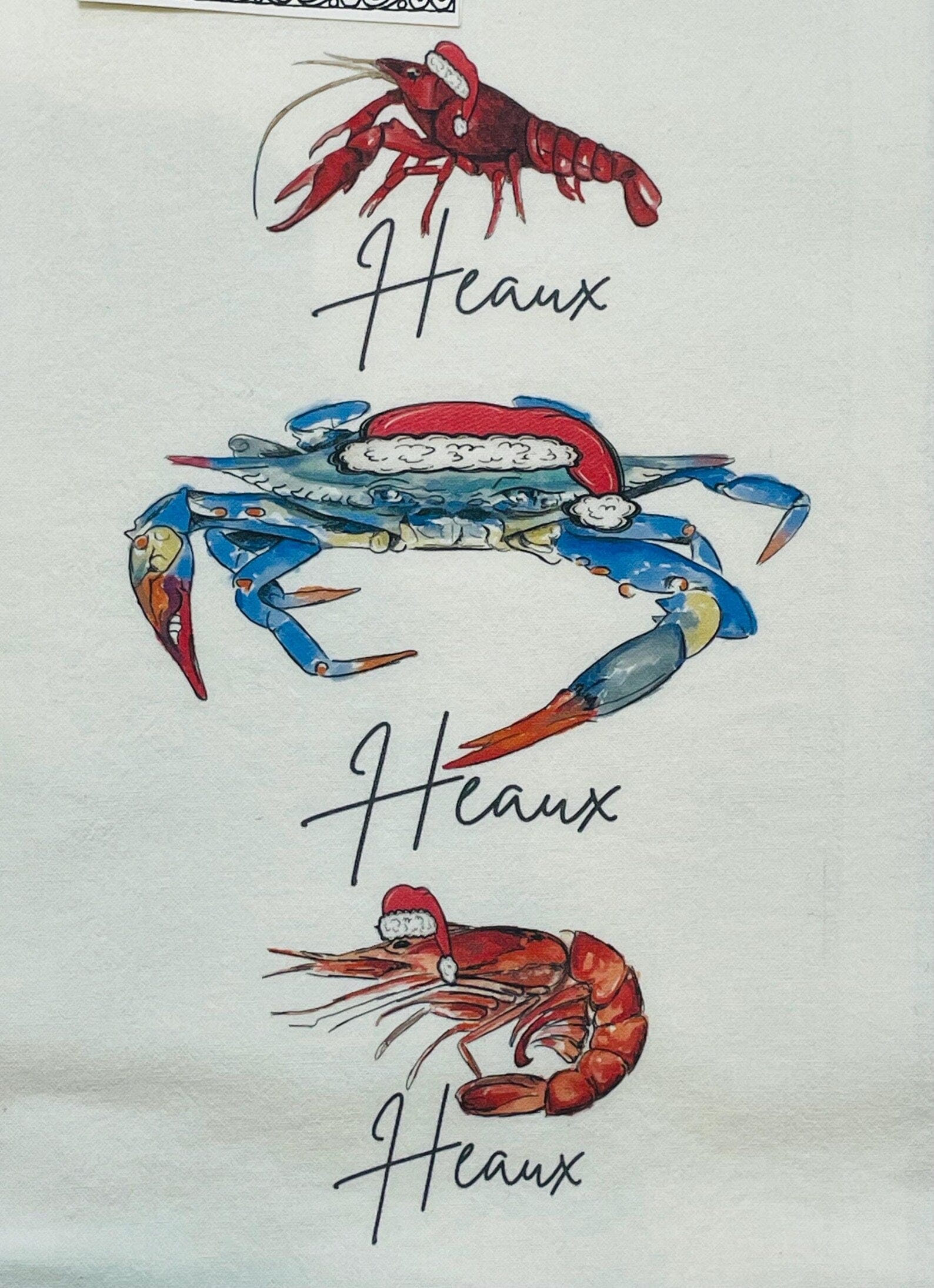 Heaux Heaux Heaux Crawfish Crab and Shrimp Towel