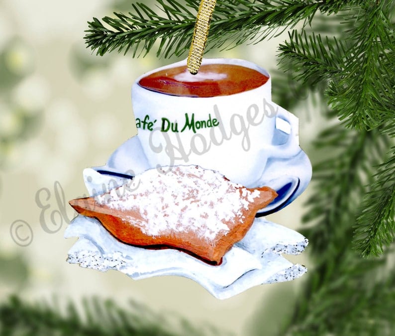 Creative Moods Creative Moods Cafe au Lait Coffee and Beignet Doughnuts Ornament - Little Miss Muffin Children & Home