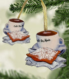 Creative Moods Cafe au Lait Coffee and Beignet Doughnuts Ornament