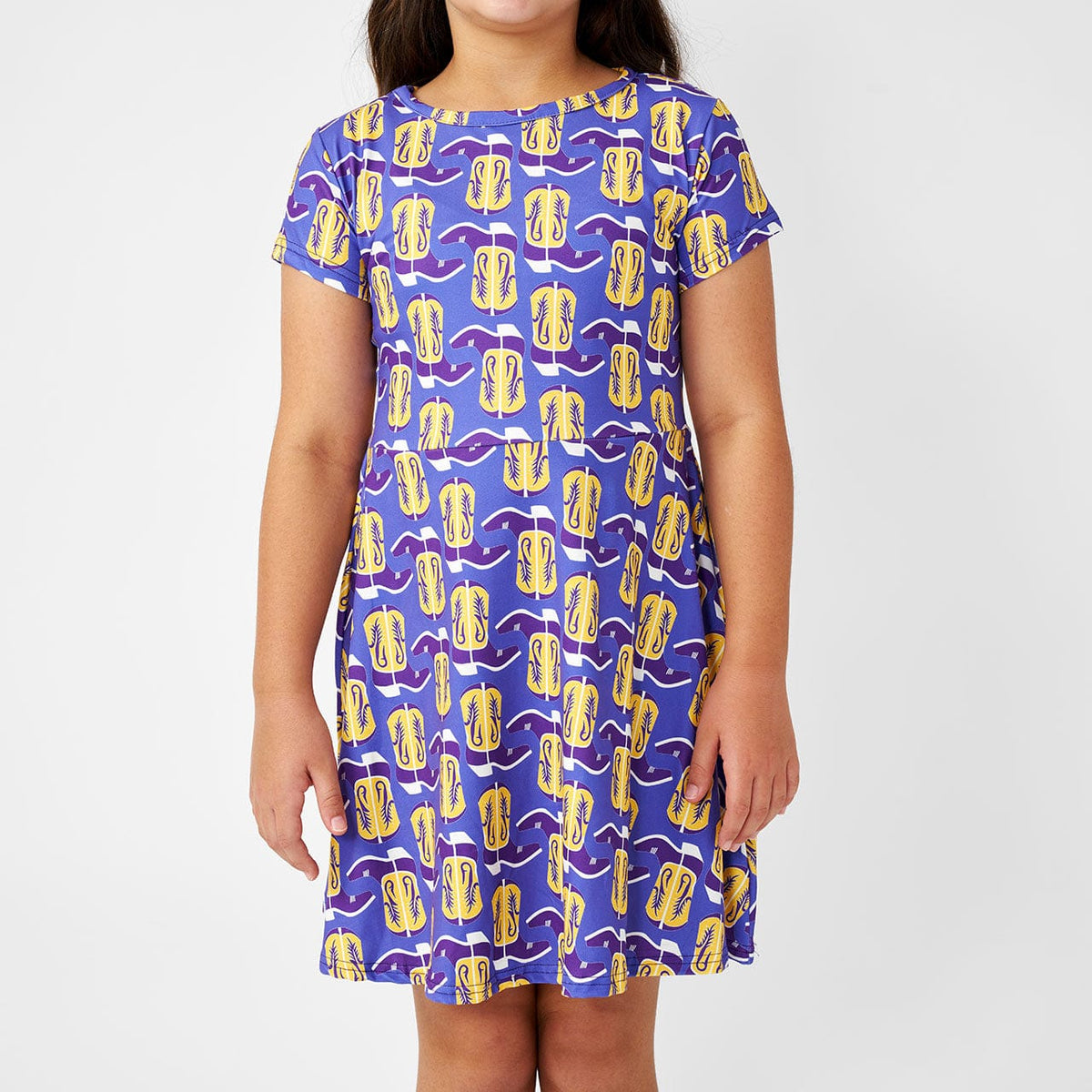 Bon Temps Boutique Bon Temps Boutique Charlotte Dress LSU Boots - Little Miss Muffin Children & Home