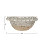 Creative Co-Op Creative Co-Op Embossed Shell Trim Stoneware Bowl - Little Miss Muffin Children & Home