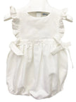 Lulu Bebe Lulu Bebe Ella Linen Ruffle Sleeve Bubble with Side Bows - Little Miss Muffin Children & Home