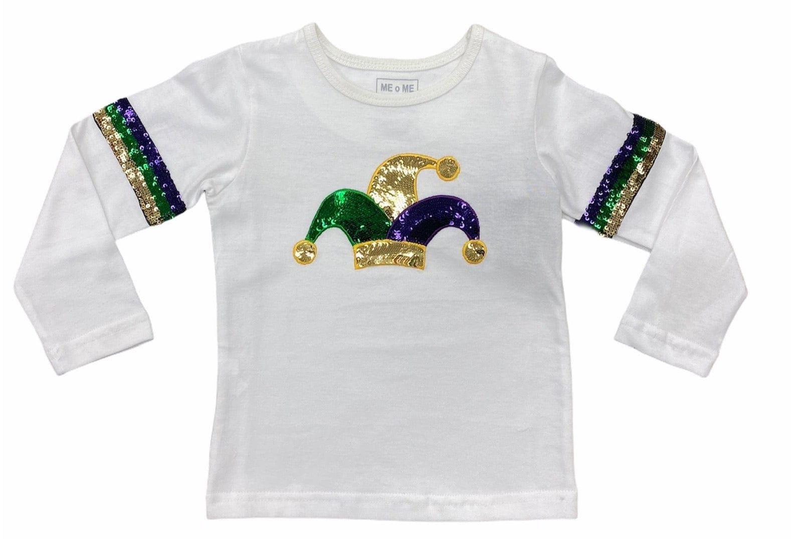 Lulu Bebe Lulu Bebe Mardi Gras Sequin Jester Hat Stripe Shirt - Little Miss Muffin Children & Home