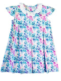 Lulu Bebe Lulu Bebe Lana Floral Ruffle Collar Pintuck Dress - Little Miss Muffin Children & Home