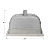 Creative Co-Op Creative Co-Op Glass Cloche with Marble Base - Little Miss Muffin Children & Home