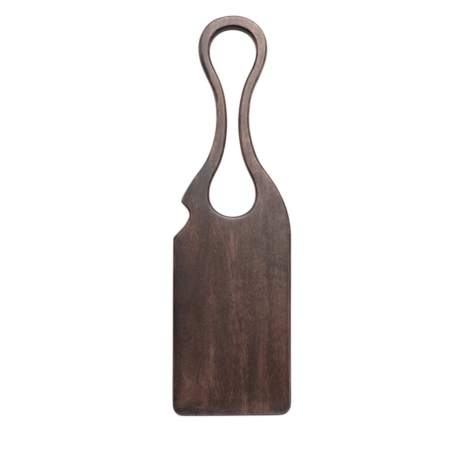 Creative Co-Op Acacia Wood Cheese Cutting Board with Handle 