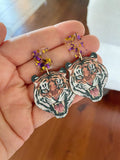 Laalee Jewelry Laalee Jewelry Gameday Purple & Gold Tiger Earrings - Little Miss Muffin Children & Home