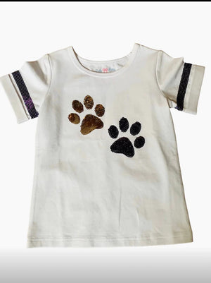 Lulu Bebe Lulu Bebe LSU Sequin Paw Tee - Little Miss Muffin Children & Home