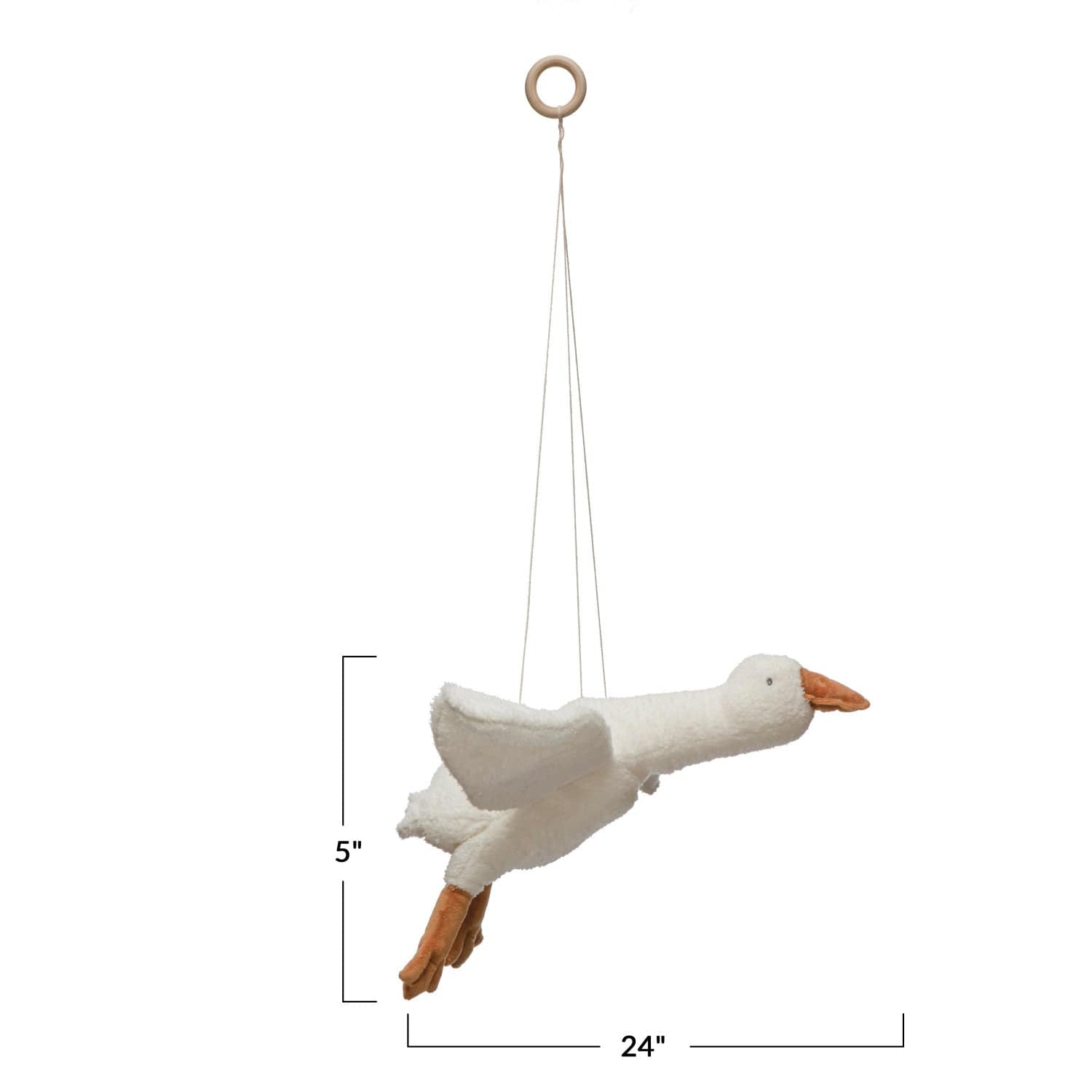 Creative Co-Op Creative Co-Op Hanging Plush Goose - Little Miss Muffin Children & Home