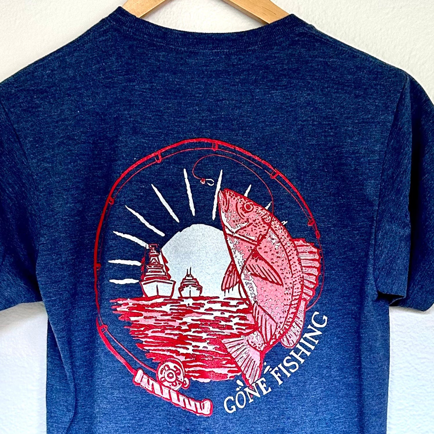 Whereable Art Whereable Art Gone Fishing Red Snapper Graphic Tee - Little Miss Muffin Children & Home