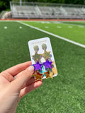 Taylor Shaye Designs Taylor Shaye Designs  Purple and Gold Mirror Triple Stars Earrings - Little Miss Muffin Children & Home