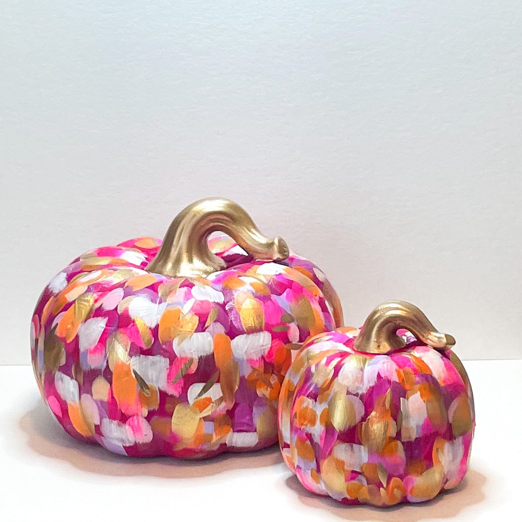 Large Pink Abstract Pumpkin