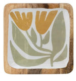 Creative Co-Op Creative Co-op Enameled Mango Wood Plate w/ Flowers, 2 Styles - Little Miss Muffin Children & Home