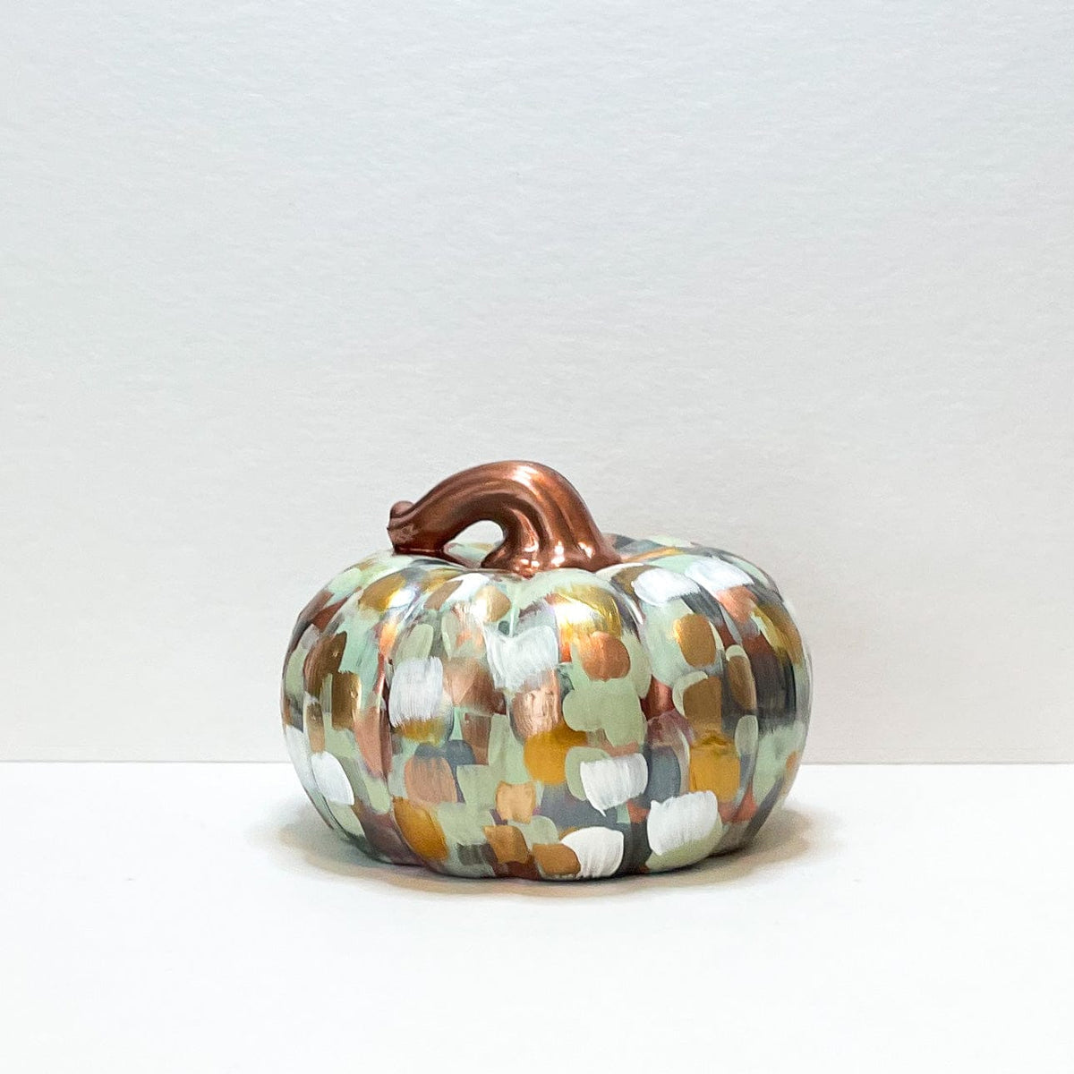 Large Copper Abstract Pumpkin