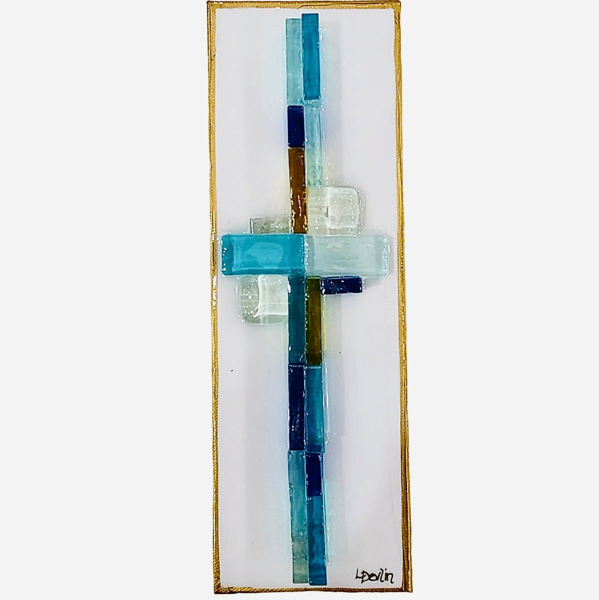 Lisa Devlin Designs Lisa Devlin Designs Cross Made From Glass On Canvas - Little Miss Muffin Children & Home