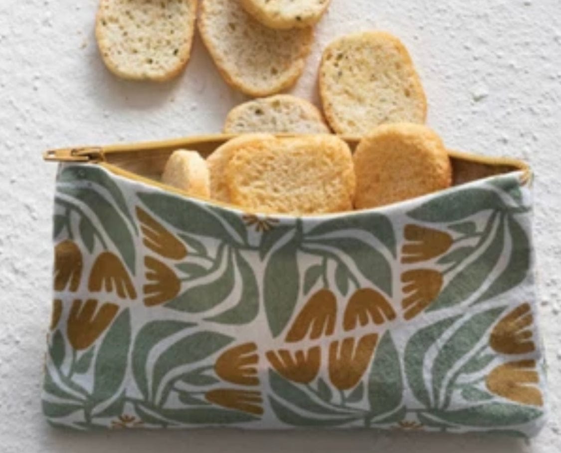 Creative Co-Op Creative Co-Op Reusable Flower Zip Food Pouch - Little Miss Muffin Children & Home