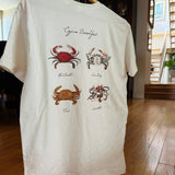 Whereable Art Cajun Breakfast by Jose Balli mens Tee shirt crabs