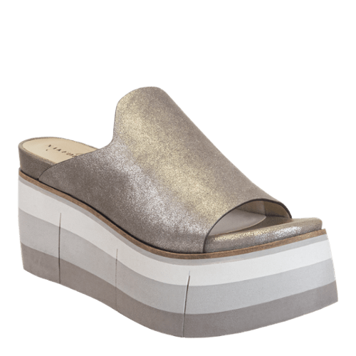 Naked Feet Flow Slide Sandal in Silver 