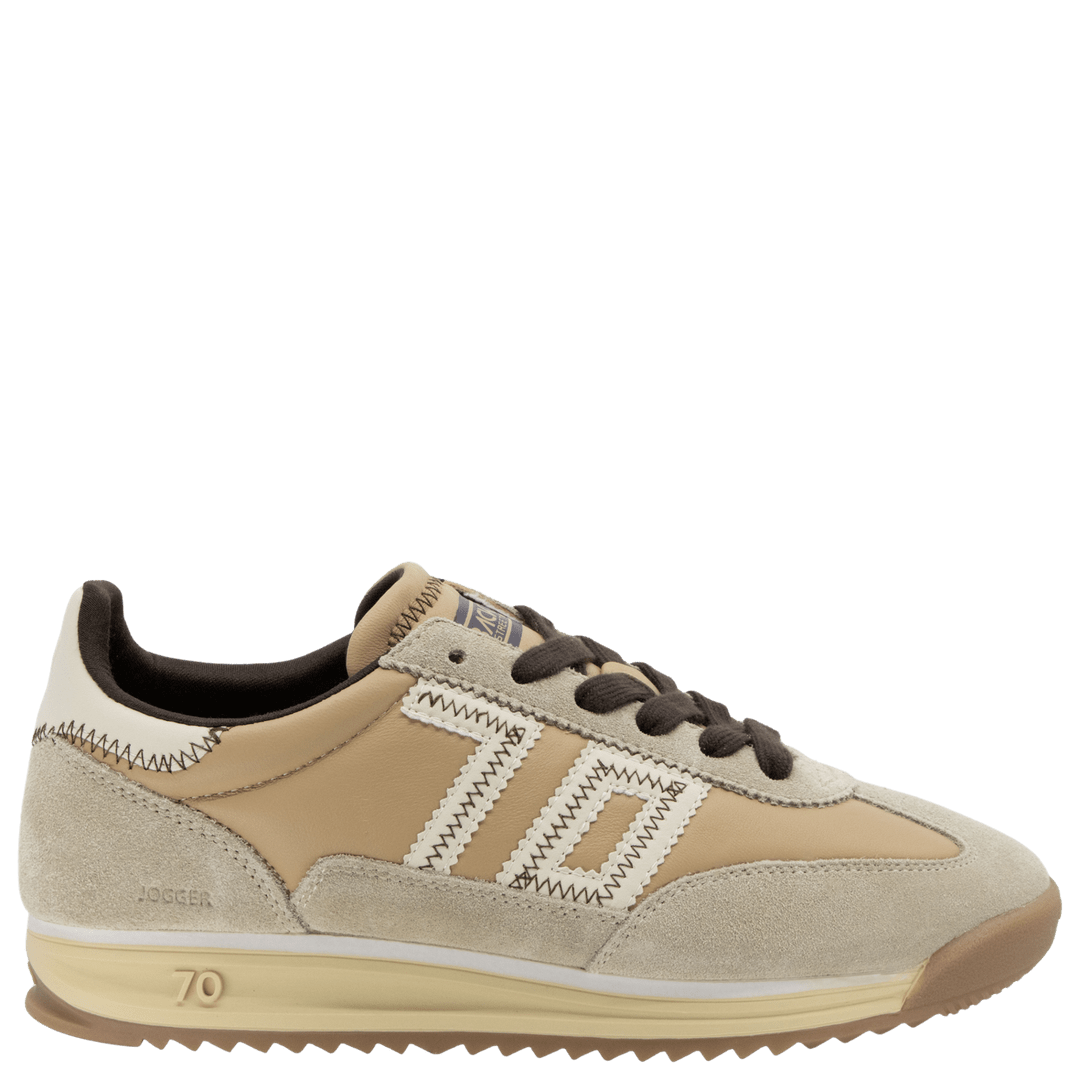 beige and brown casual sneaker