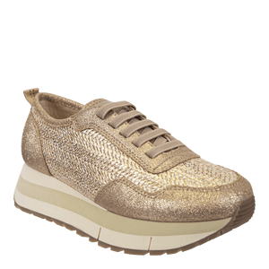 Naked Feet Naked Feet Kinetic Platform Sneakers in Gold Raffia - Little Miss Muffin Children & Home