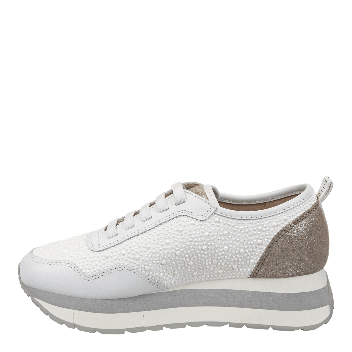 Naked Feet Naked Feet Kinetic Platform Sneakers in White Pearl - Little Miss Muffin Children & Home