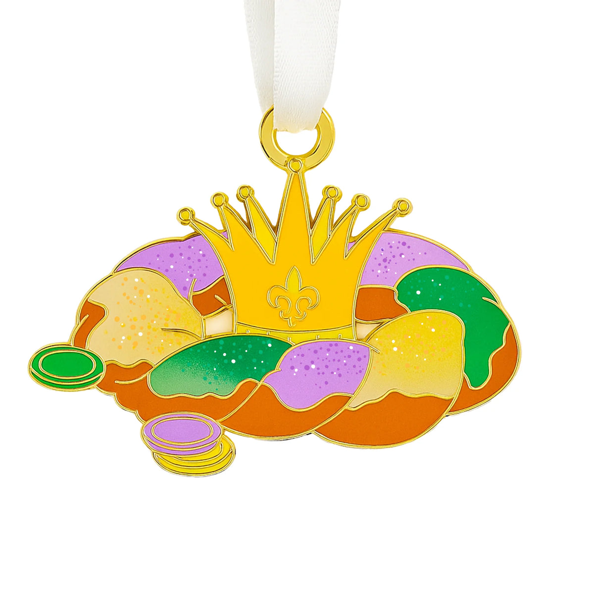 King cake enamel New Orleans ornament 