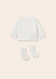 Mayoral Usa Inc Mayoral Knit Cardigan with Socks for Bow Detail - Little Miss Muffin Children & Home