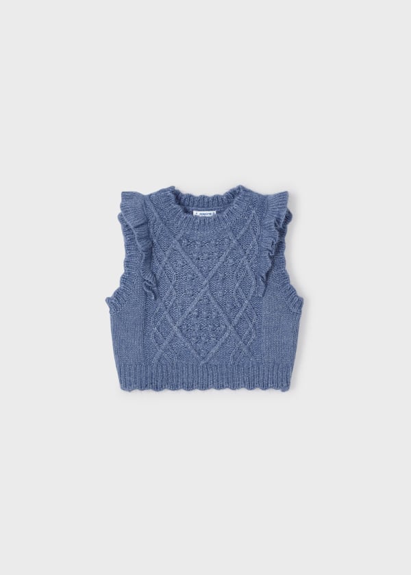 Mayoral Usa Inc Mayoral Knitted Sweater Vest with Ruffle Trim - Little Miss Muffin Children & Home