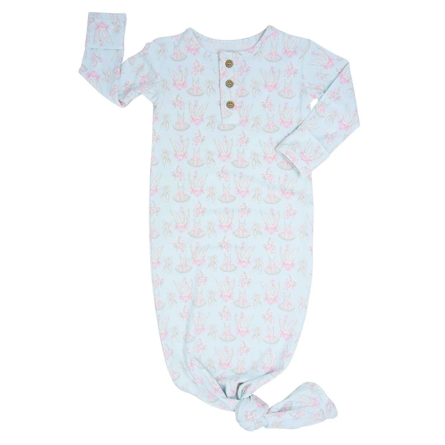 Sweet Bamboo Sweet Bamboo Knotted Gown Dancing Swans - Little Miss Muffin Children & Home