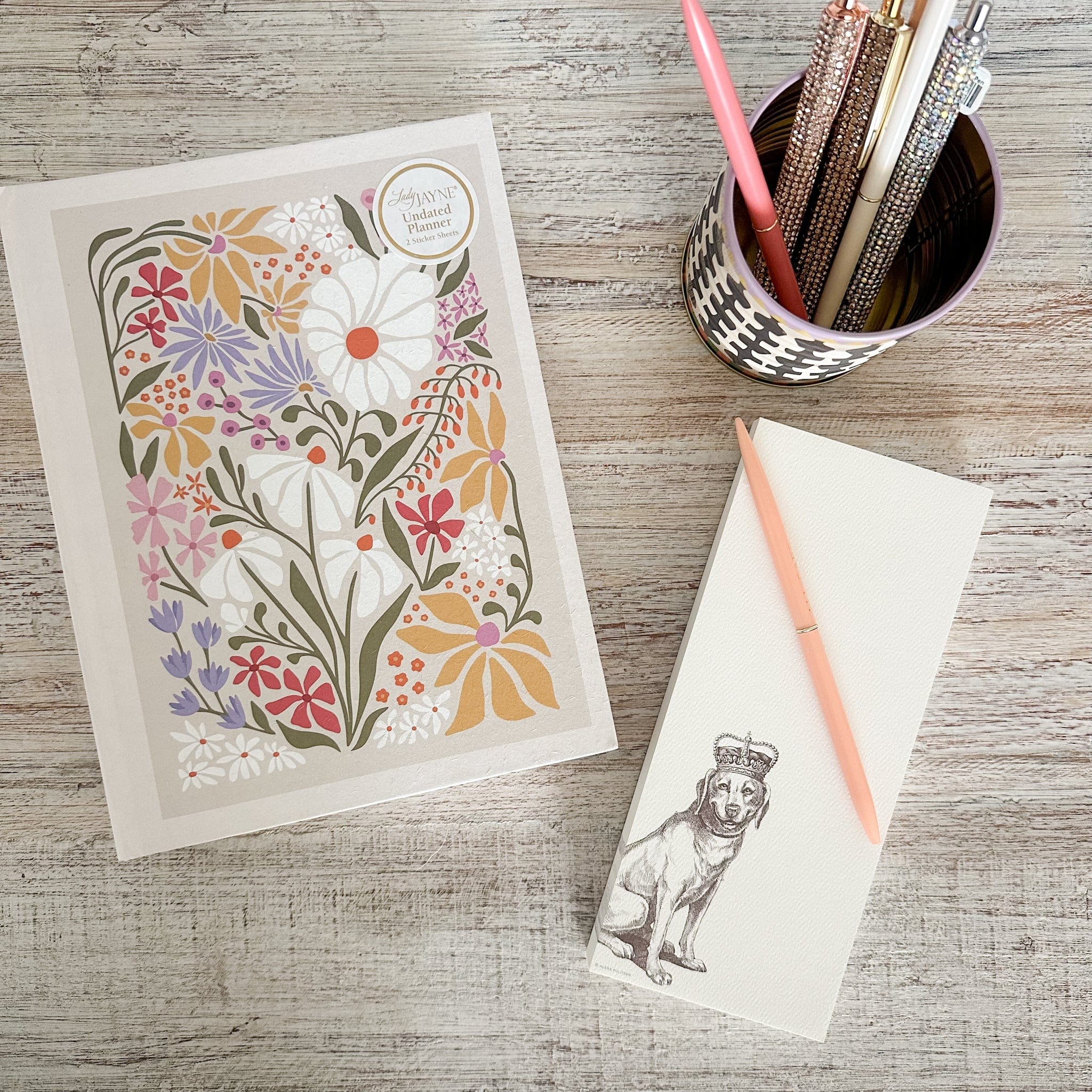 lab dog long note pad