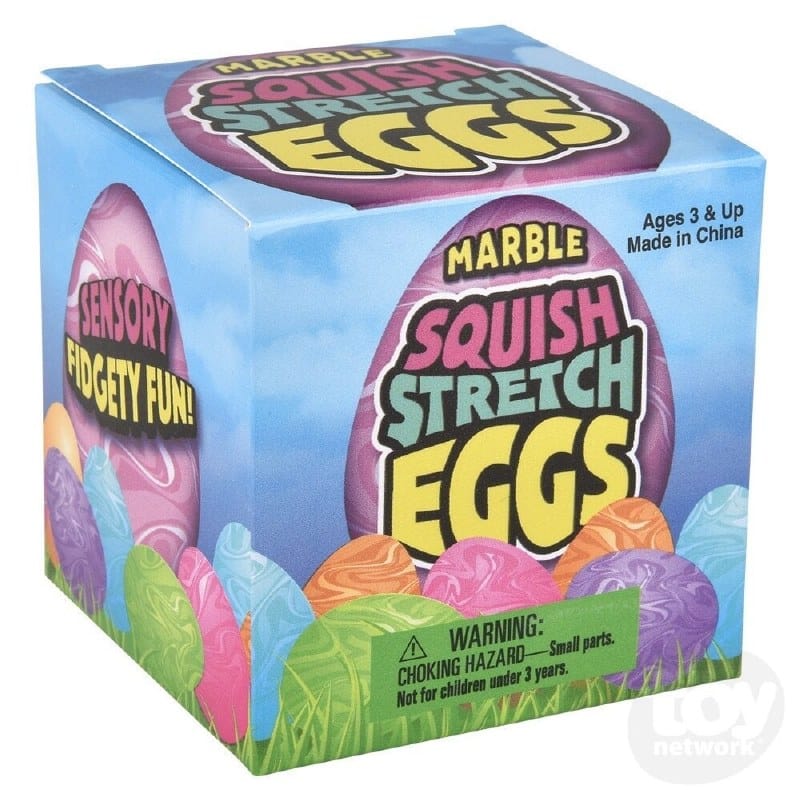 2.5" Squish And Stretch Marbleized Easter Egg, 6 Available Colors
