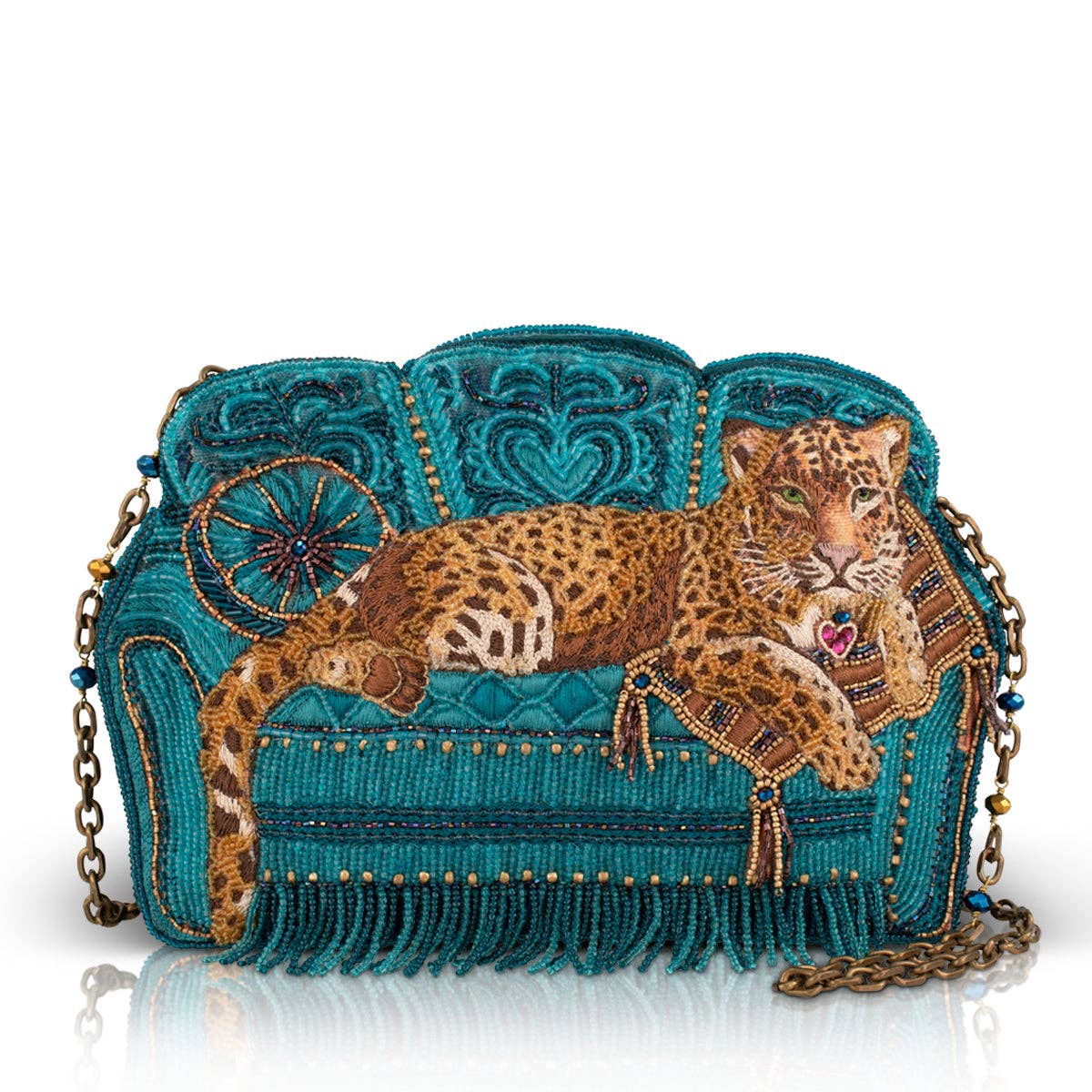 Lazy Leopard crossbody handbag by Mary Frances Accessories, view 5