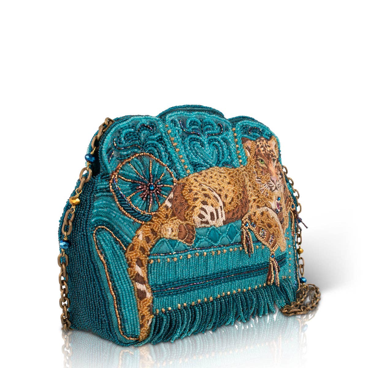 Lazy Leopard crossbody handbag by Mary Frances Accessories, view 6