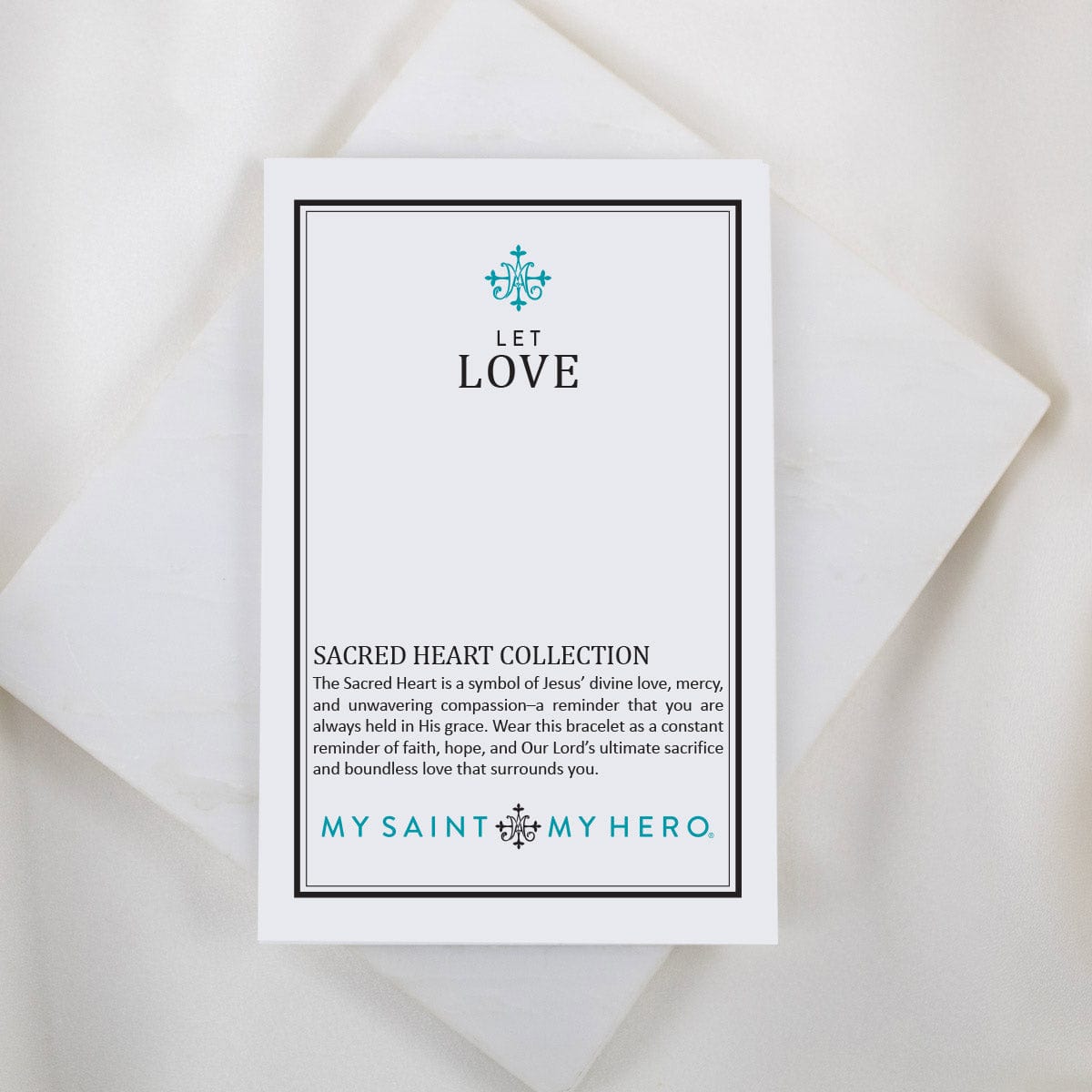 My Saint My Hero Sacred Heart Let Love Bracelet 5 Hearts Metal Beads Silver - Little Miss Muffin Children & Home