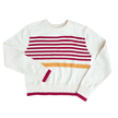light weight cream multi stripe womens sweater